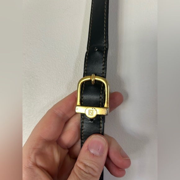 Vintage Fendi Crossbody Bag Striped canvas with leather crossbody strap - Picture 7 of 16